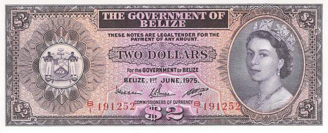 Belize 2 Dollar p34b 1975